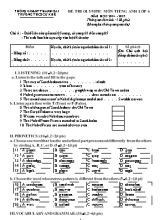 Đề thi Olympic môn Tiếng Anh Lớp 6 - Năm học 2014-2015 - Trường THCS Cự Khê (Có đáp án)